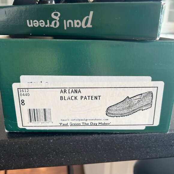 NWT Paul Green Women's Ariana Black Patent Leather Chunky Sole Loafers Size 8 US - Picture 3 of 6